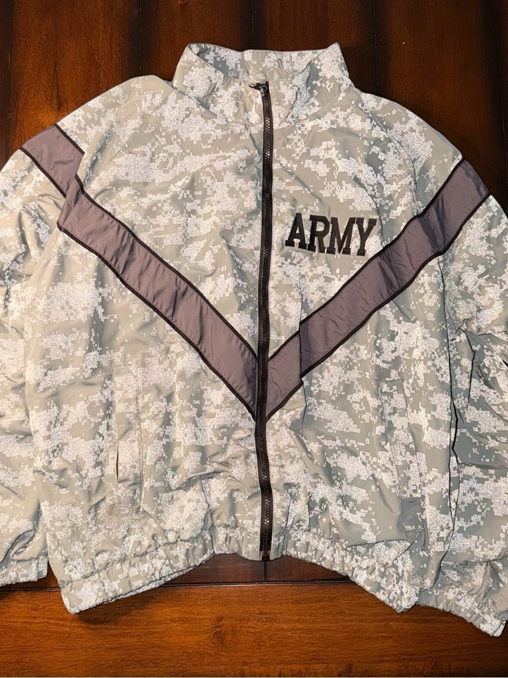 Mens ARMY Camo Windbreaker Jacket - Gray
